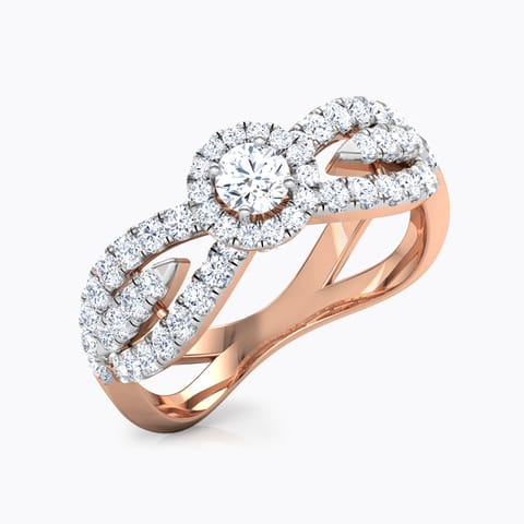 Tiara Twine Solitaire Ring Solitaire Rings 18 Karat Rose Gold Tiara Twine Solitaire Ring