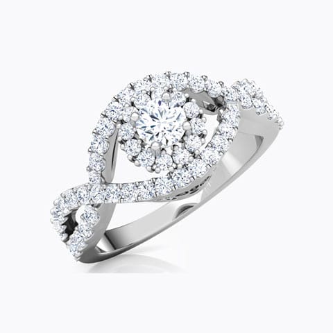 Aura Weave Solitaire Ring Solitaire Rings 18 Karat White Gold Aura Weave Solitaire Ring