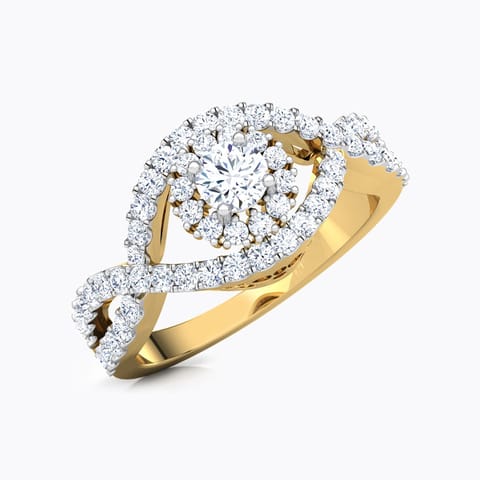 Aura Weave Solitaire Ring Solitaire Rings 18 Karat Yellow Gold Aura Weave Solitaire Ring