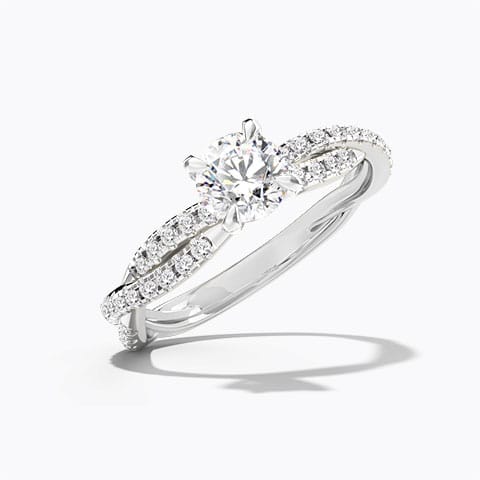 Kiara Hearts & Arrows Solitaire Ring Solitaire Rings 18 Karat White Gold Kiara Hearts & Arrows Solitaire Ring