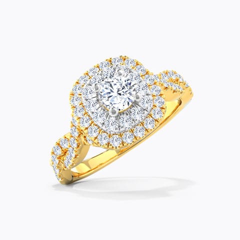 Olivia Glitter Solitaire Ring Solitaire Rings 18 Karat Two Tone Gold Olivia Glitter Solitaire Ring