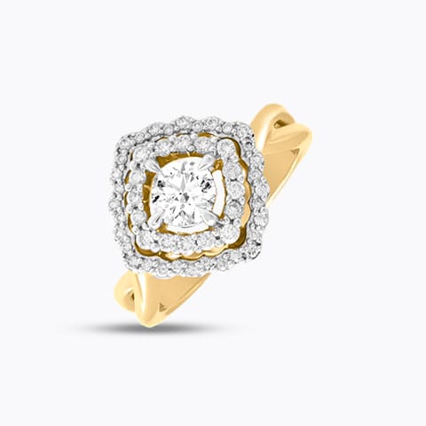Opulent Wave Solitaire Ring Solitaire Rings 18 Karat Yellow Gold Opulent Wave Solitaire Ring