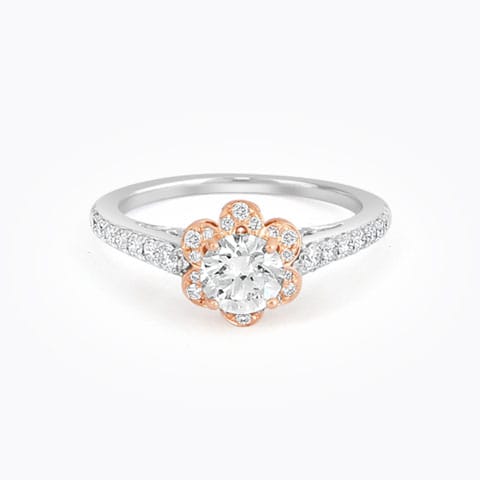 Barbara Solitaire Ring Solitaire Rings 18 Karat Two Tone Gold Barbara Solitaire Ring