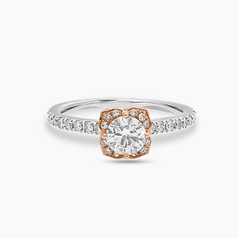 Juliana Solitaire Ring Solitaire Rings 18 Karat Two Tone Gold Juliana Solitaire Ring