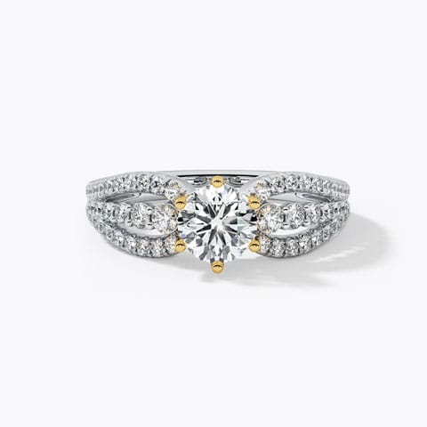 Empress Solitaire Ring Solitaire Rings 18 Karat Two Tone Gold Empress Solitaire Ring