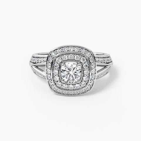 Goz Solitaire Ring Solitaire Rings 18 Karat White Gold Goz Solitaire Ring