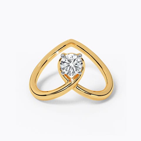 Leno Solitaire Ring Solitaire Rings 18 Karat Yellow Gold Leno Solitaire Ring