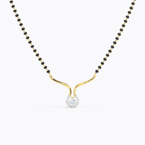 Aahana Solitaire Mangalsutra Solitaire Mangalsutra 18 Karat Yellow Gold Aahana Solitaire Mangalsutra