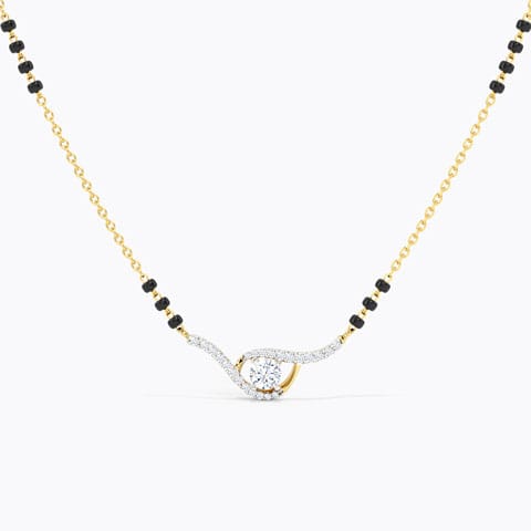 Misha Solitaire Mangalsutra Solitaire Mangalsutra 18 Karat Yellow Gold Misha Solitaire Mangalsutra