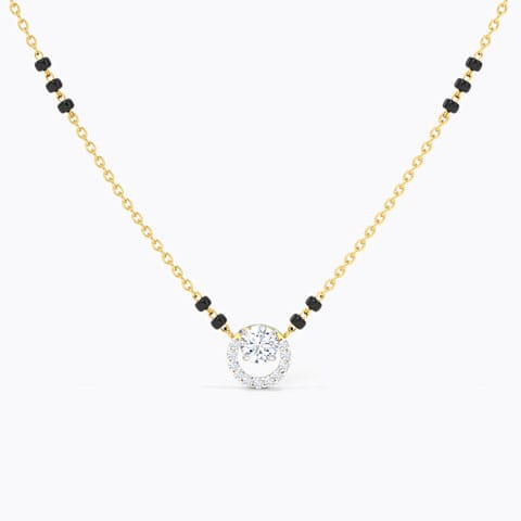 Kresha Solitaire Mangalsutra Solitaire Mangalsutra 18 Karat Yellow Gold Kresha Solitaire Mangalsutra
