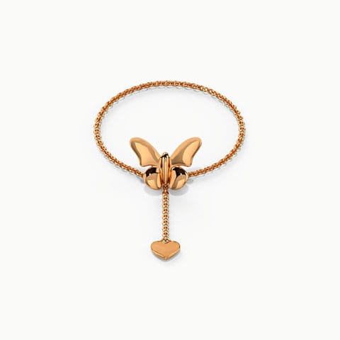 Butterfly Gold Flexi Ring Gold Adjustable Rings 14 Karat Rose Gold Butterfly Gold Flexi Ring