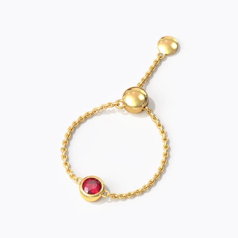 Scarlet Gemstone Flexi Ring Gold,Gemstone Adjustable Rings 14 Karat Yellow Gold Scarlet Gemstone Flexi Ring