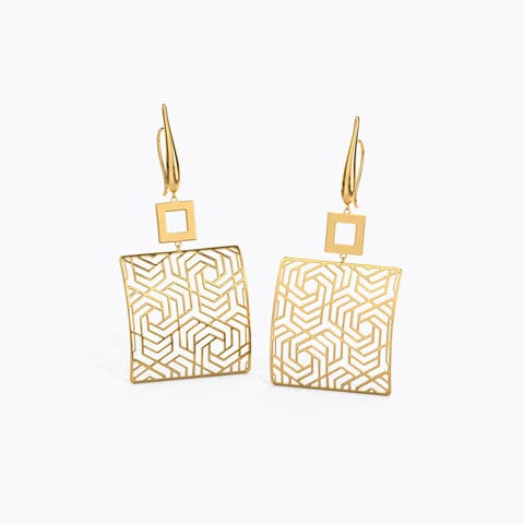 Ruth Swirl Drop Gold Earrings Gold Earrings 18 Karat Yellow Gold Ruth Swirl Drop Gold Earrings