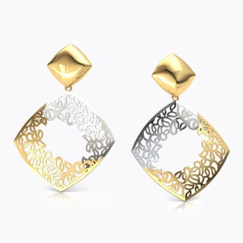 Lucy Lace Drop Gold Earrings Gold Earrings 18 Karat Yellow Gold Lucy Lace Drop Gold Earrings