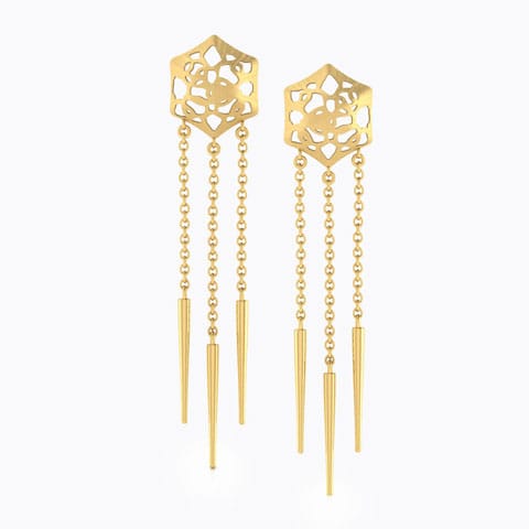 Abbey Cutout Gold Drop Earrings Gold Earrings 18 Karat Yellow Gold Abbey Cutout Gold Drop Earrings