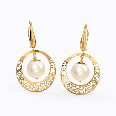 Jemma Cutout Gemstone Drop Earrings Gold Earrings 18 Karat Yellow Gold Jemma Cutout Gemstone Drop Earrings
