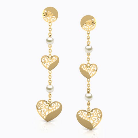 Angelica Cutout Gemstone Drop Earrings Gold Earrings 18 Karat Yellow Gold Angelica Cutout Gemstone Drop Earrings