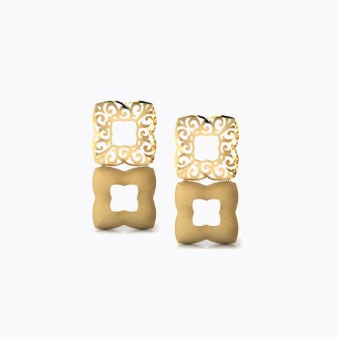Tallis Cutout Gold Drop Earrings Gold Earrings 18 Karat Yellow Gold Tallis Cutout Gold Drop Earrings