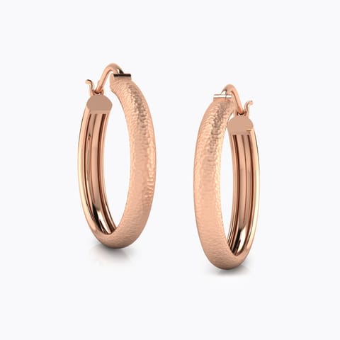 Jaren Hammered Gold Hoop Earrings Gold Earrings 18 Karat Rose Gold Jaren Hammered Gold Hoop Earrings