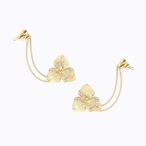 Perdy Cutout Gold Ear Cuffs Gold Earrings 18 Karat Yellow Gold Perdy Cutout Gold Ear Cuffs
