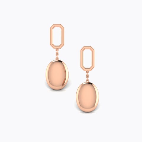 Idena Geometric Gold Drop Earrings Gold Earrings 18 Karat Rose Gold Idena Geometric Gold Drop Earrings