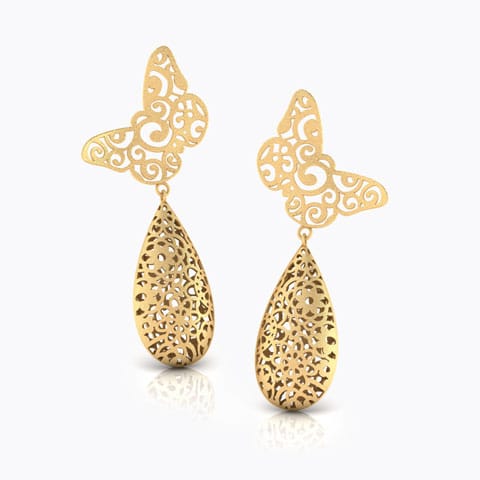 Madison Cutout Gold Drop Earrings Gold Earrings 18 Karat Yellow Gold Madison Cutout Gold Drop Earrings