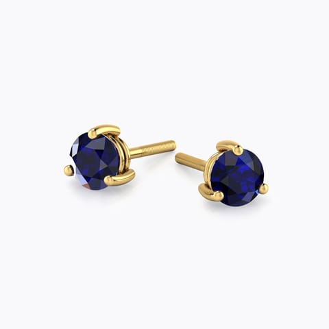 Laire Sapphire Gemstone Stud Earrings Gold Earrings 18 Karat Yellow Gold Laire Sapphire Gemstone Stud Earrings