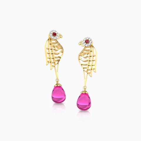 Kira Lattice Gemstone Drop Earrings Gold Earrings 18 Karat Yellow Gold Kira Lattice Gemstone Drop Earrings