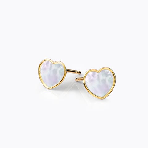 Heart Gemstone Kids' Earrings Gold Earrings 14 Karat Yellow Gold Heart Gemstone Kids' Earrings