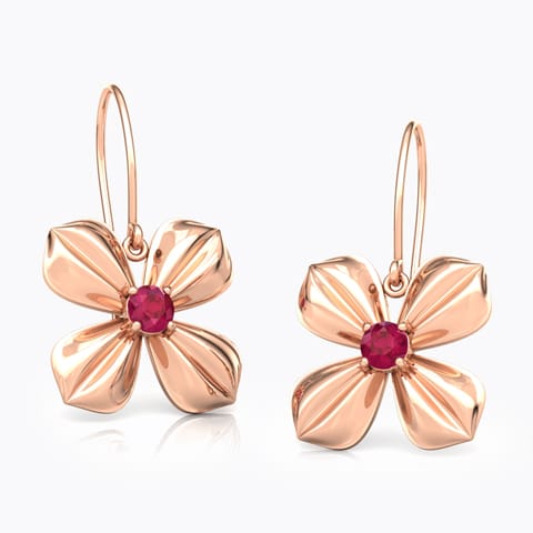 Dhriti Floret Gemstone Drop Earrings Gold Earrings 14 Karat Rose Gold Dhriti Floret Gemstone Drop Earrings