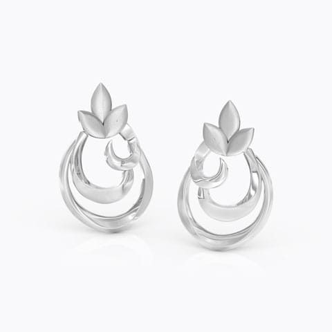 Curl Petals Platinum Stud Earrings Platinum Earrings Platinum 950 Platinum Curl Petals Platinum Stud Earrings