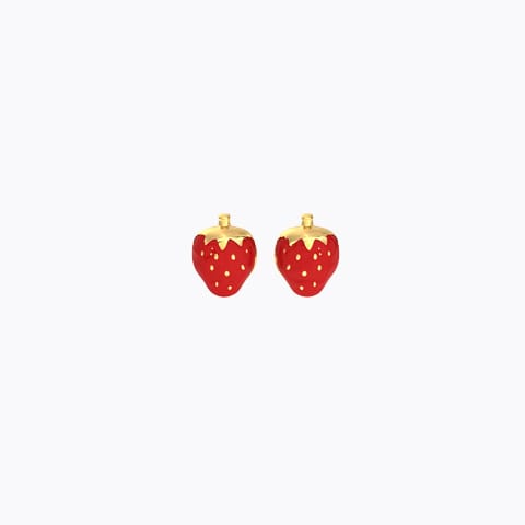 Very Berry Kids' Stud Gold Earrings Gold Earrings 14 Karat Yellow Gold Very Berry Kids' Stud Gold Earrings