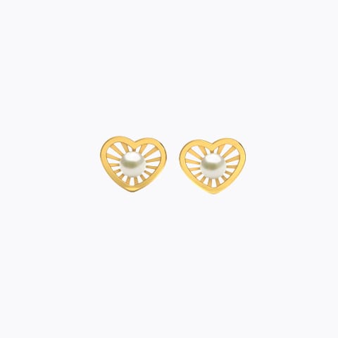 Lots of Love Kids' Pearl Earrings Gold Earrings 14 Karat Yellow Gold Lots of Love Kids' Pearl Earrings