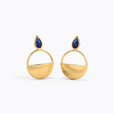 Keya Circlet Gemstone Drop Earrings Gold Earrings 14 Karat Yellow Gold Keya Circlet Gemstone Drop Earrings