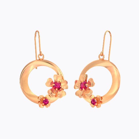 Ruhi Floret Gemstone Drop Earrings Gold Earrings 14 Karat Rose Gold Ruhi Floret Gemstone Drop Earrings
