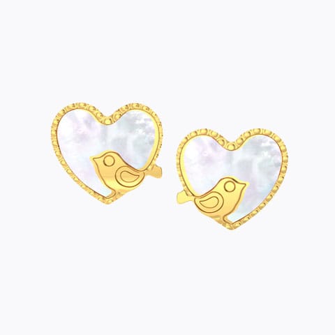 Chirpy Love Gold Stud Earrings Gold Earrings 14 Karat Yellow Gold Chirpy Love Gold Stud Earrings