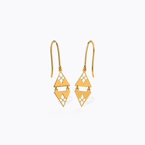 Bella Cutout Gold Drop Earrings Gold Earrings 18 Karat Yellow Gold Bella Cutout Gold Drop Earrings