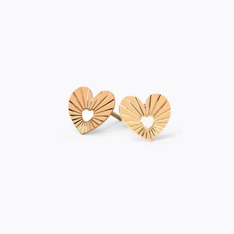 Forever Love Gold Stud Earrings Gold Earrings 14 Karat Rose Gold Forever Love Gold Stud Earrings