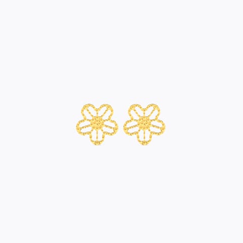 Jazzy Blossom Gold Stud Earrings Gold Earrings 14 Karat Yellow Gold Jazzy Blossom Gold Stud Earrings
