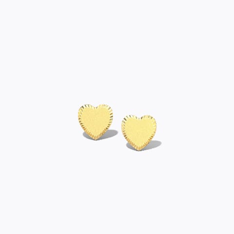 Sparkling Love Kids' Gold Earrings Gold Earrings 14 Karat Yellow Gold Sparkling Love Kids' Gold Earrings