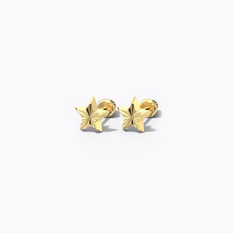 Little Star Kids' Gold Earrings Gold Earrings 14 Karat Yellow Gold Little Star Kids' Gold Earrings
