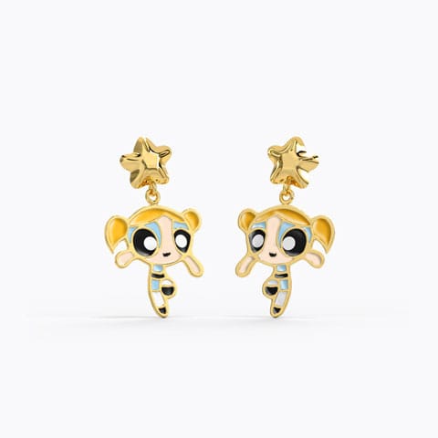 Fleur Bubbles Kids' Gold Earrings Gold Earrings 14 Karat Yellow Gold Fleur Bubbles Kids' Gold Earrings