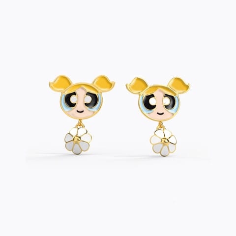 Floret Bubbles Kids' Gold Earrings Gold Earrings 14 Karat Yellow Gold Floret Bubbles Kids' Gold Earrings