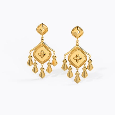 Mishti Gold Drop Earrings Gold Earrings 18 Karat Yellow Gold Mishti Gold Drop Earrings