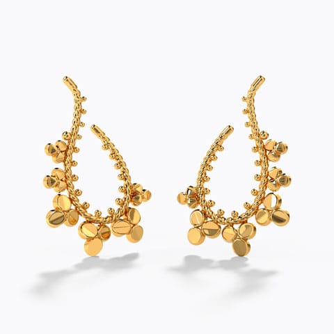 Aadhya Gold Hoop Earrings Gold Earrings 18 Karat Yellow Gold Aadhya Gold Hoop Earrings