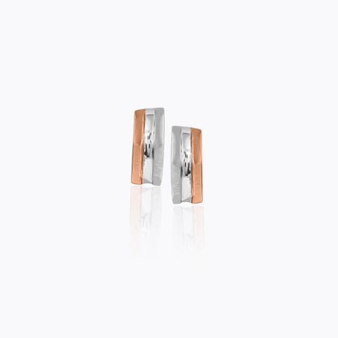 Classic Linear Platinum Stud Earrings Platinum,Gold Earrings Platinum 950, 18 Karat Two Tone Gold Classic Linear Platinum Stud Earrings