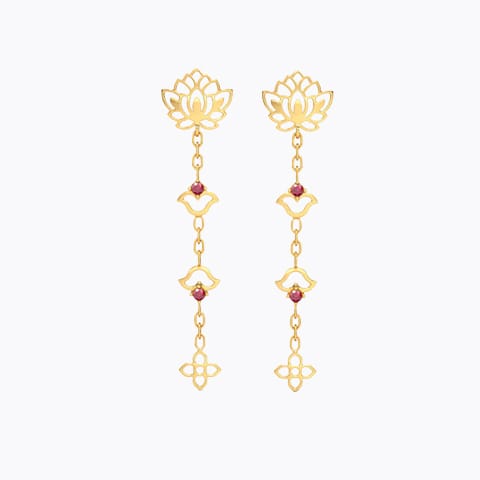 Zivah Cutout Gemstone Drop Earrings Gold,Gemstone Earrings 14 Karat Yellow Gold Zivah Cutout Gemstone Drop Earrings