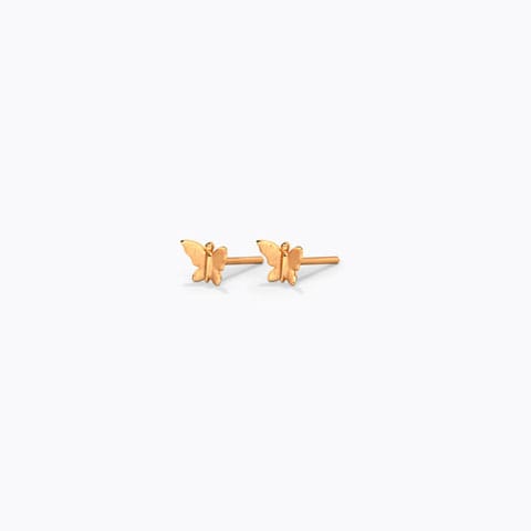 Petite Butterfly Kids' Gold Earrings Gold Earrings 14 Karat Rose Gold Petite Butterfly Kids' Gold Earrings