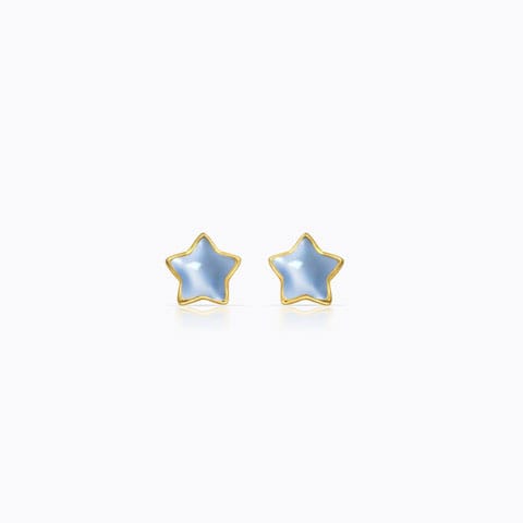 Little Star Kids' Gold Earrings Gold Earrings 14 Karat Yellow Gold Little Star Kids' Gold Earrings