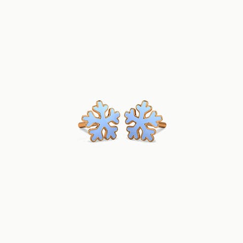 Delicate Snowflake Kids' Gold Earrings Gold Earrings 14 Karat Rose Gold Delicate Snowflake Kids' Gold Earrings